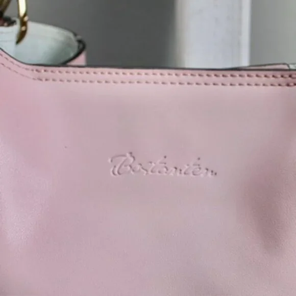 Bostanten Lotty Mauve Pink Cowhide Leather Hobo Tote Shoulder Bucket Bag Purse - Picture 6 of 8